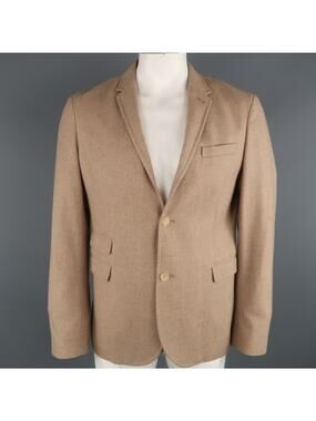 NEIL BARRETT Chest Size XL Camel Solid Wool Notch Lapel Sport Coat